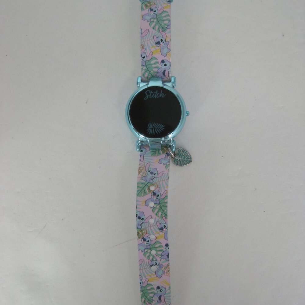 Disney Lilo & Stitch 8 in. Automatic LED Watch Plastic Palm Leaf Charm